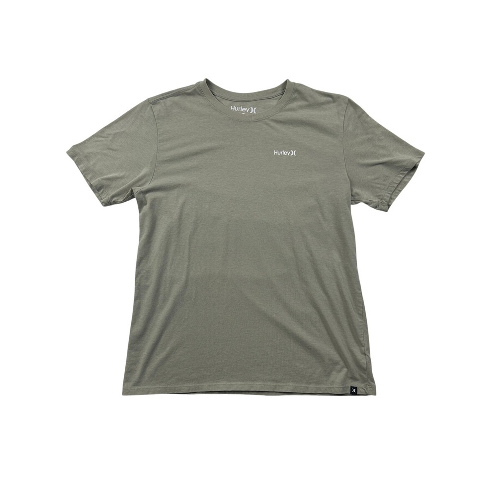 Hurley Mens Nike Dri-FIT Short Sleeve T-Shirt Olive Green Logo Tee Size M